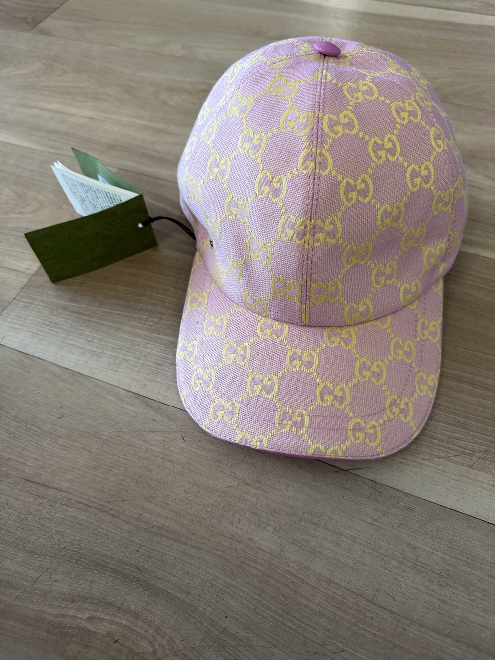 Gucci Kids Pink and Yellow GG Monogram Baseball Cap